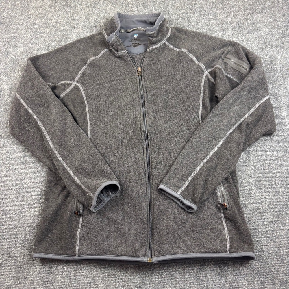 KUHL Women’s Dark Grey Alfpaca Kashmira Full Zip Fleece Jacket size: Large